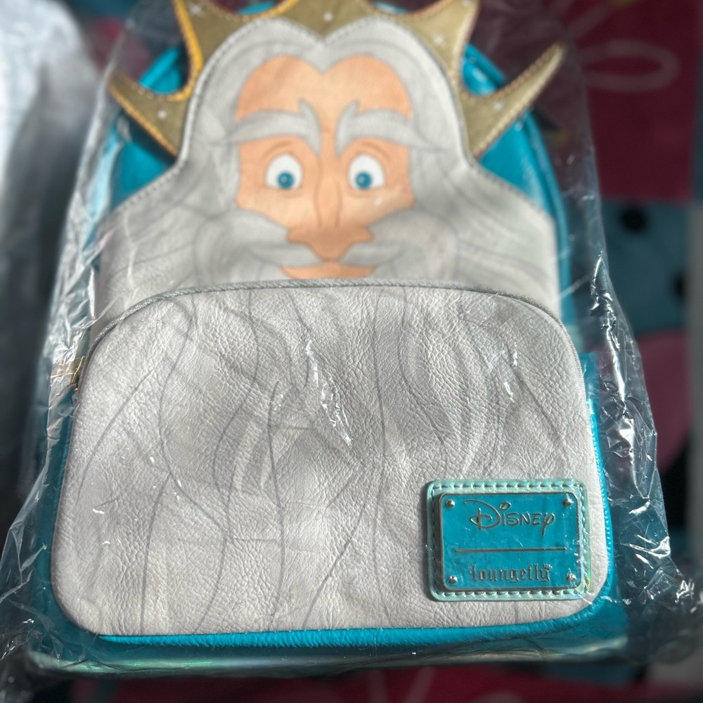 Disney Loungefly King Triton Mini Backpack - Blue and White